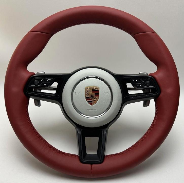 Volant Porsche en cuir rouge, retouche sportive complète pdk, Autos : Pièces & Accessoires, Commande, Porsche, Neuf, Enlèvement ou Envoi