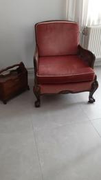 velvet armchair with newspaper holder, Huis en Inrichting, Fauteuils, Ophalen, Zo goed als nieuw