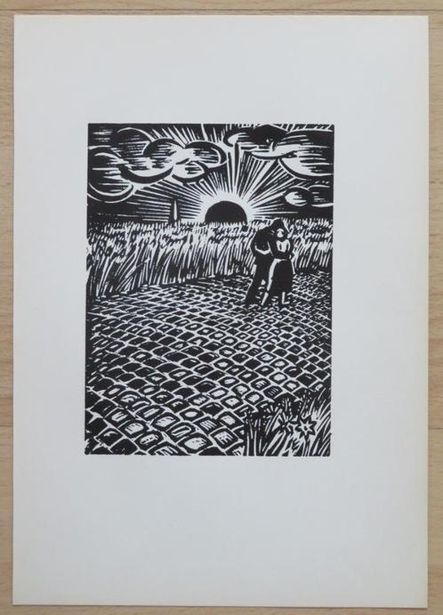 Houtsnede Frans Masereel: DE LIEFDE, Antiek en Kunst, Kunst | Etsen en Gravures, Verzenden