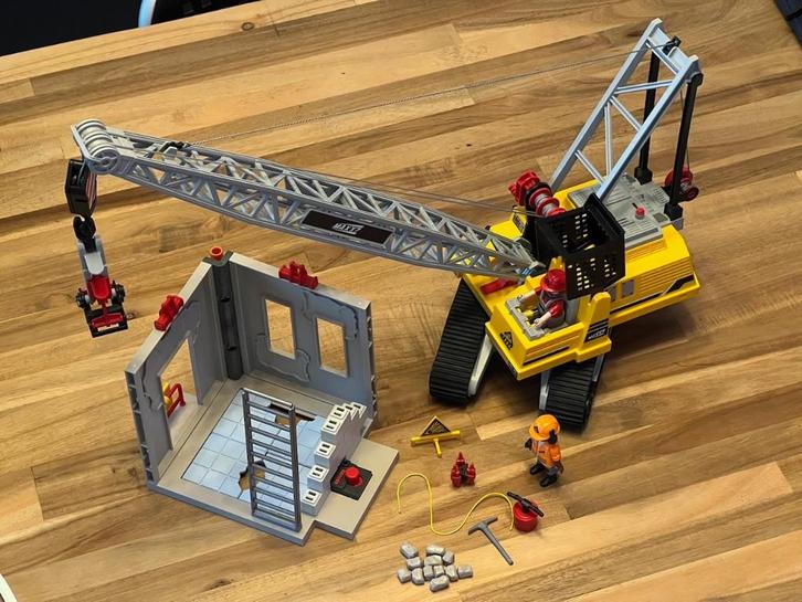 Playmobil Kabelgraafmachine/kraan met bouwonderdeel, Kinderen en Baby's, Speelgoed | Playmobil, Gebruikt, Los Playmobil, Ophalen