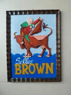 antieke fiets reclamebord zadels BROWN geen emaille bord, Ophalen of Verzenden, Reclamebord