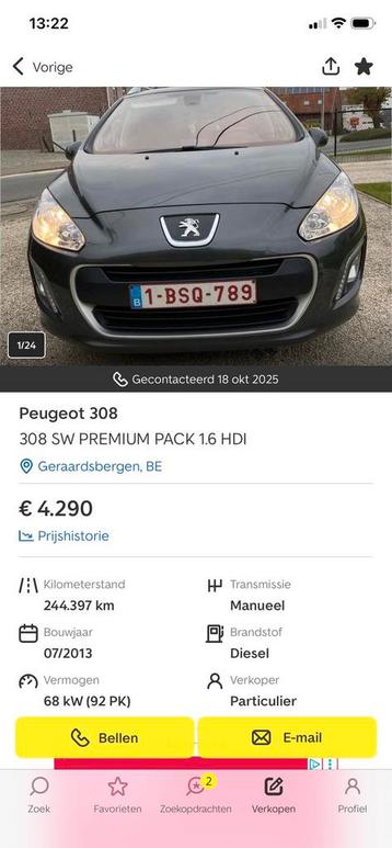 Peugeot 308 308 SW PREMIUM PACK 1.6 HDI beschikbaar voor biedingen