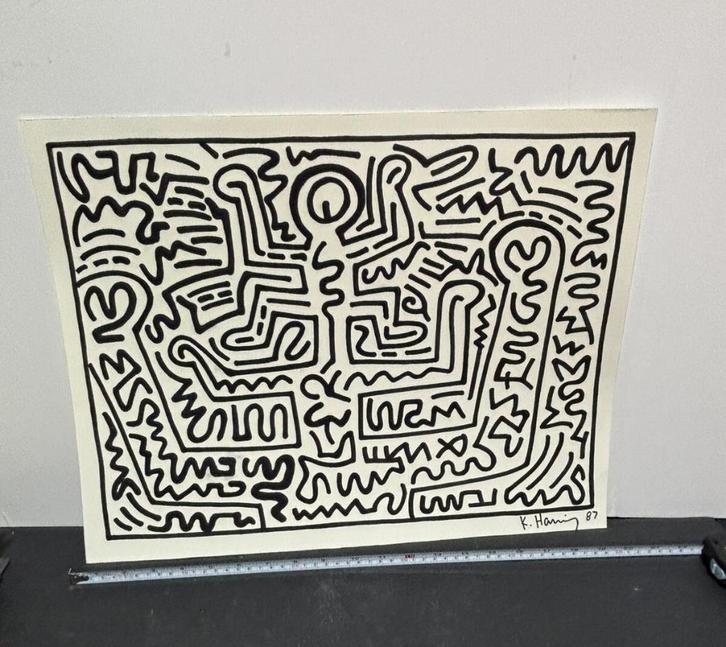 Keith Haring "Untitled" 1987 NYC Estate, Antiek en Kunst, Kunst | Schilderijen | Abstract, Ophalen of Verzenden