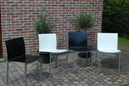 Designstoelen 4 stuks - Made in Italy, Huis en Inrichting, Stoelen, Gebruikt, Vier, Kunststof, Metaal, Overige kleuren, Ophalen