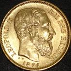 Goud - België - 20 Francs - Leopold II – 1871, Postzegels en Munten, Munten | België, Verzenden, Goud, Losse munt, Goud
