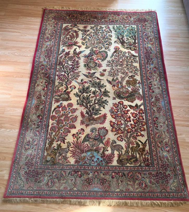 Perzische tapijt (Iran) Ghoum kork wol handgeknoopt, Huis en Inrichting, Stoffering | Tapijten en Vloerkleden, Zo goed als nieuw