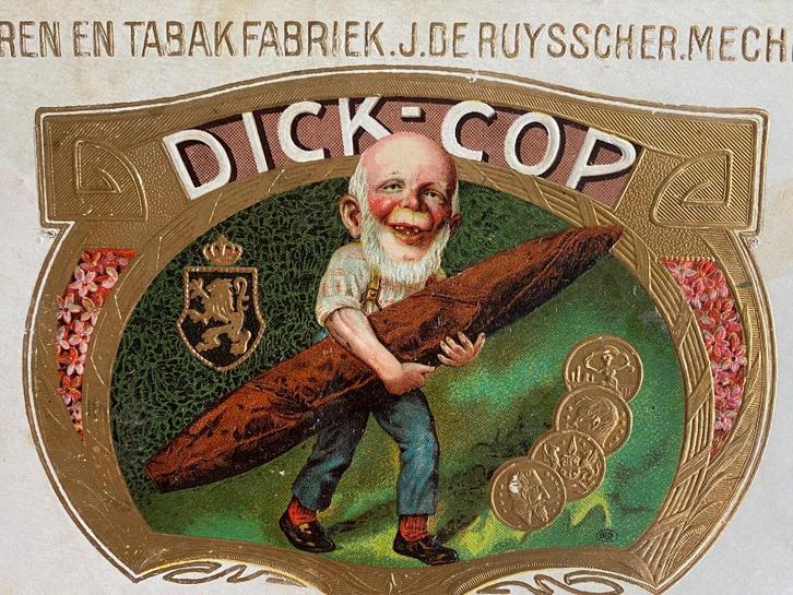 tabac Dick-Cop - J. de Ruysscher Mechelen - J. de Ruysscher, Verzamelen, Merken en Reclamevoorwerpen, Ophalen of Verzenden