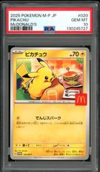 Pikachu [Big Mac McDonalds] PSA 10 - M-P 020 Japanese Promo, Hobby en Vrije tijd, Ophalen of Verzenden, Zo goed als nieuw, Losse kaart
