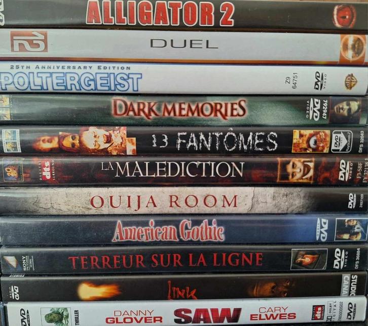 Horrorfilms op dvd - 1,00€, Cd's en Dvd's, Dvd's | Horror, Gebruikt, Spoken en Geesten, Vanaf 16 jaar, Ophalen of Verzenden