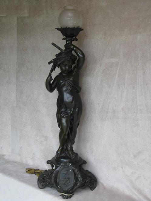 Immens grote bronzen lamp - hoogte 103cm - brons, Antiquités & Art, Antiquités | Éclairage, Enlèvement