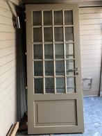 Dubbele houten buitendeur, Doe-het-zelf en Bouw, 215 cm of meer, 80 tot 100 cm, Gebruikt, Glas