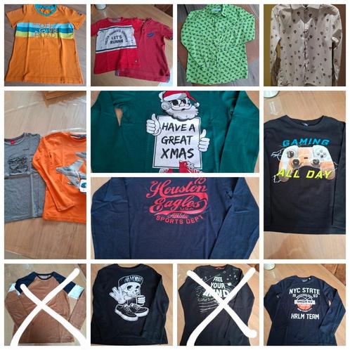 jongenstshirts korte en lange mouw maten 116 tem 140, Kinderen en Baby's, Kinderkleding | Kinder-kledingpakketten, Gebruikt, Maat 128
