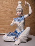 Statue de danseuse de temple vintage en porcelaine de Bouddh, Comme neuf, Enlèvement