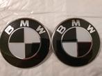 Bmw motorkap capot kofferbak logo's zwart wit 2 x 82 mm, Auto diversen, Tuning en Styling, Ophalen of Verzenden