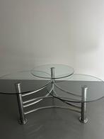 Driedelig glazen salontafel, Comme neuf, Rond, Enlèvement, Verre