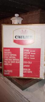 Brasserie, oud bier, Caulier-prijs in karton, Ophalen of Verzenden, Gebruikt, Reclamebord, Plaat of Schild, Overige merken