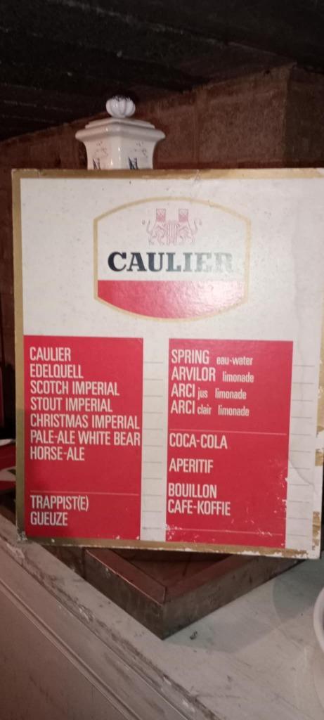 Brasserie, oud bier, Caulier-prijs in karton, Verzamelen, Biermerken, Gebruikt, Reclamebord, Plaat of Schild, Overige merken, Ophalen of Verzenden