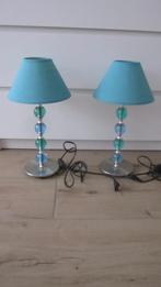 2 LAMPES DE CHEVET TURQUOISES 45 CM DE HAUT, Maison & Meubles, Lampes | Lampes de table, Comme neuf, Enlèvement