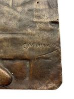 Plaque en bronze Le Mineur – Sujet Meunier – Belgique, Antiquités & Art, Antiquités | Bronze & Cuivre, Enlèvement ou Envoi, Bronze