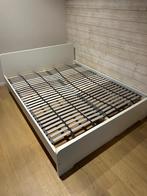 2-persoonsbed met lattenbodems, Huis en Inrichting, Slaapkamer | Bedden, Ophalen, Gebruikt, Wit, Tweepersoons