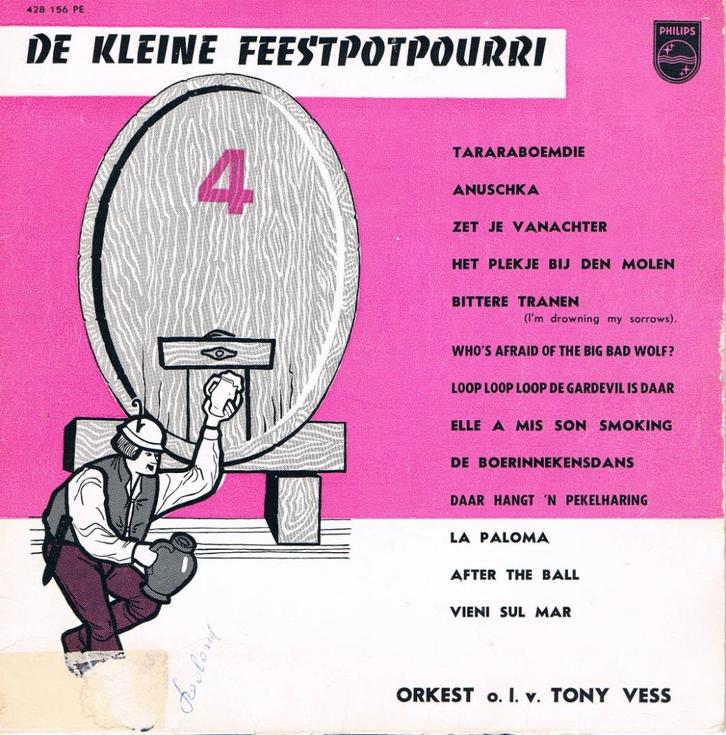 Maxi-single Orkest Tony Vess –De Kleine Feestpotpourri 4, Cd's en Dvd's, Vinyl | Nederlandstalig, Gebruikt, Pop, Overige formaten