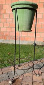 Staander + bloempot, Tuin en Terras, Gebruikt, Rond, Tuin, Metaal