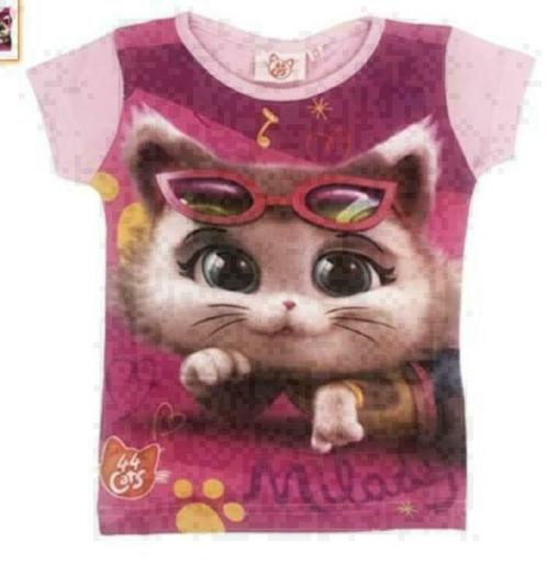 44 Cats T-shirt - Roze - Maat 92 - 98 - 104 - 110 - 116, Enfants & Bébés, Vêtements enfant | Taille 98, Neuf, Enlèvement ou Envoi