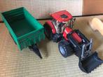 Speelgoed tractor Case met groene kar Brudor, Enlèvement ou Envoi