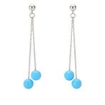 Handmade Long Earrings, Bijoux, Sacs & Beauté, Boucles d'oreilles, Neuf, Bleu, Envoi, Argent