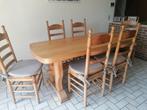 table à manger entièrement en chêne avec 6 chaises en chêne, Maison & Meubles, Comme neuf, Enlèvement