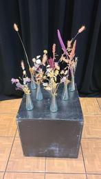 7 vaasjes droogbloemen - Decoratie huwelijk, trouw, feest, Ophalen, Wit, Minder dan 50 cm, Glas