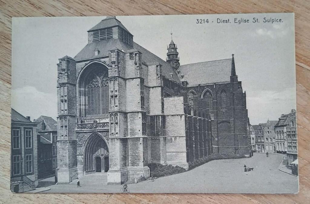 postkaart Diest nr 3214 Eglise St. Sulpice, Ophalen of Verzenden, Ongelopen, Vlaams-Brabant