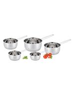 SET DE 5 CASSEROLES EMPILABLES, Neuf, Inox, Enlèvement ou Envoi, Plaques à induction
