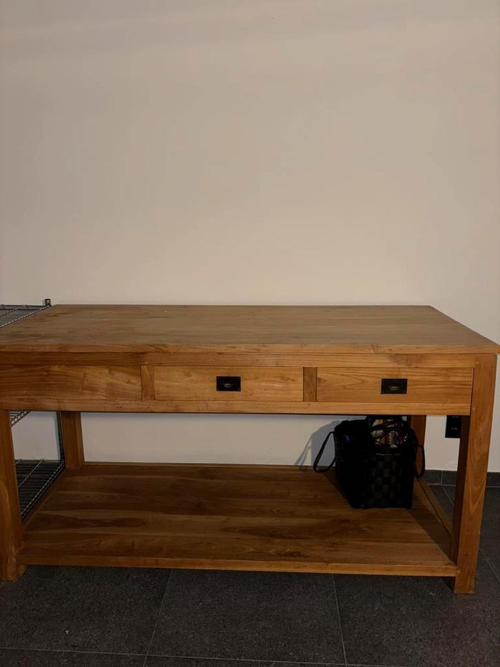 Werktafel., Huis en Inrichting, Tafels | Bijzettafels, Zo goed als nieuw, Rechthoekig, 60 cm of meer, 75 cm of meer, Hout, Ophalen