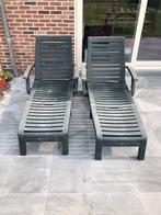 2 groene tuinzetels, Tuin en Terras, Tuinstoelen, Ophalen