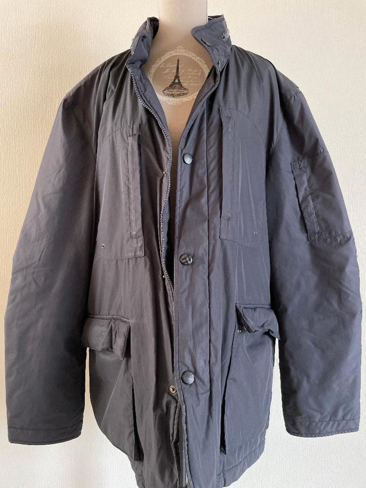 Winterjas regenjas mt regenkap M GRATIS pull en broek, Kleding | Heren, Jassen | Winter, Gedragen, Maat 52/54 (L), Blauw, Verzenden