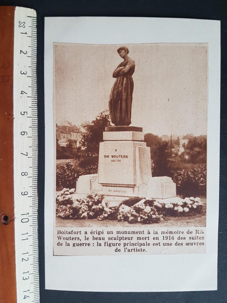 Knipsel op postkaart: Boitsfort Bosvoorde Rik Wouters, Verzamelen, Militaria | Algemeen, Landmacht, Foto of Poster, Verzenden