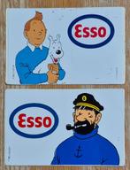 Kuifje complete reeks 2 stickers Esso 1973 Hergé Tintin, Verzamelen, Ophalen of Verzenden, Kuifje, Zo goed als nieuw, Plaatje, Poster of Sticker