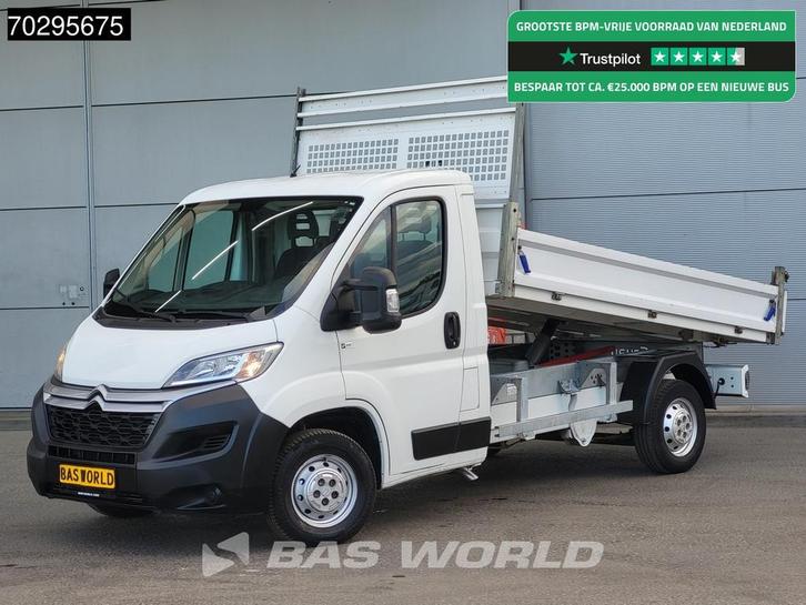 Citroën Jumper 130pk Kipper met Kist Trekhaak Euro6 Tipper, Auto's, Bestelwagens en Lichte vracht, Bedrijf, Te koop, Airconditioning