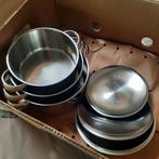 Demeyere kookpotten , 22 - 20 - 18 cm . Als nieuw ., Ophalen of Verzenden, Zo goed als nieuw, Inox