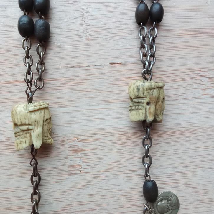 Nonnen paternoster met momento mori, Verzamelen, Religie, Gebruikt, Christendom | Katholiek, Ophalen of Verzenden