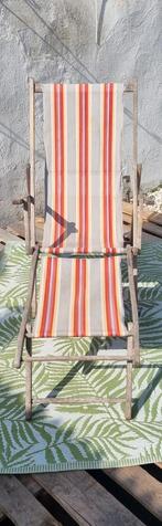 Transat/longue chaise Vintage en bois, Ophalen, Gebruikt, Hout, Inklapbaar