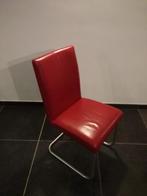 eetkamer stoelen rood leder NIEUW (8 stuks beschikbaar), Nieuw, Metaal, Modern, Eén