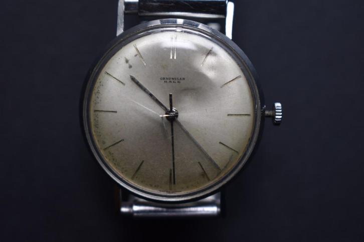 Grauwiler Bale 17 Jewels WATCH SWISS MADE VINTAGE - Retro, Handtassen en Accessoires, Horloges | Antiek, Polshorloge, Ophalen of Verzenden