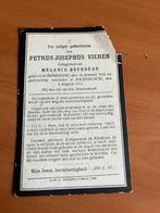 Rouwkaart P. Vieren  Reninghe 1834 + Dikkebusch 1913, Verzamelen, Bidprentjes en Rouwkaarten, Verzenden, Rouwkaart
