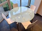 Ronde tafel met glazen blad, Huis en Inrichting, Ophalen, Gebruikt, Rond, Glas