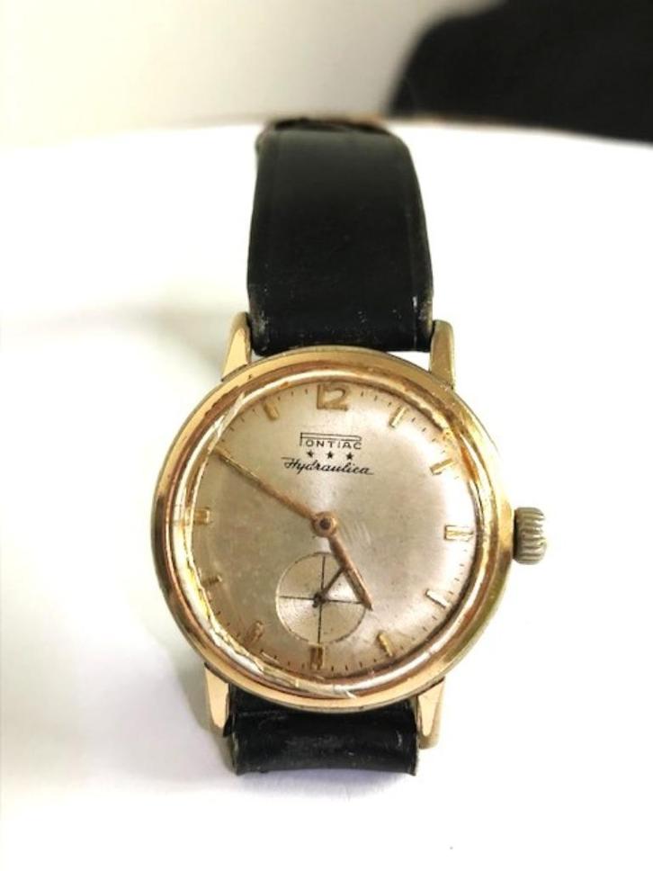 Pontiac horloge man goud verguld hydraulica💎🕐👌💑🎁, Handtassen en Accessoires, Horloges | Antiek, Polshorloge, Overige merken