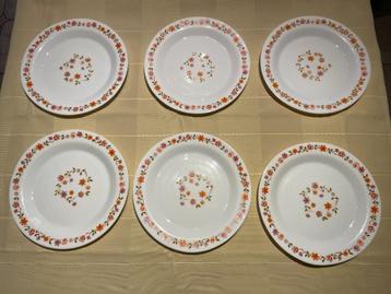 6 identieke eetborden Arcopal VINTAGE beschikbaar voor biedingen