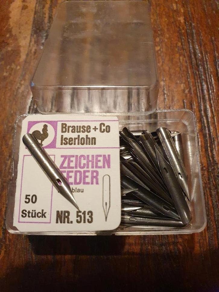 Brause+Co, Iserlohn, hart blue, 50 pennen nr 513, Antiek en Kunst, Antiek | Kantoor en Zakelijk, Ophalen of Verzenden