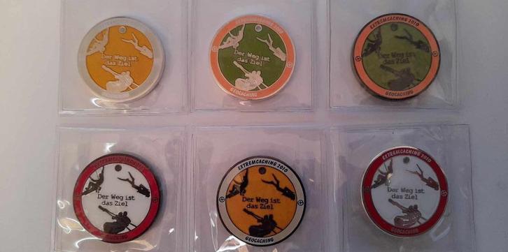 17 geocaching geo coins T5 TB travel bugs, Sport en Fitness, Bergsport en Wandelen, Nieuw, Overige typen, Ophalen of Verzenden